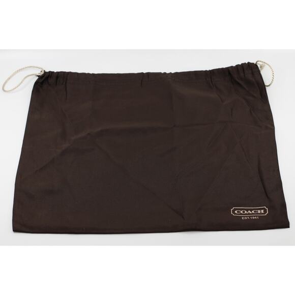 100% Authentic COACH Handbag Dust Bag Sillky Brown Drawstring Logo GG 16" x 13" - Picture 1 of 2